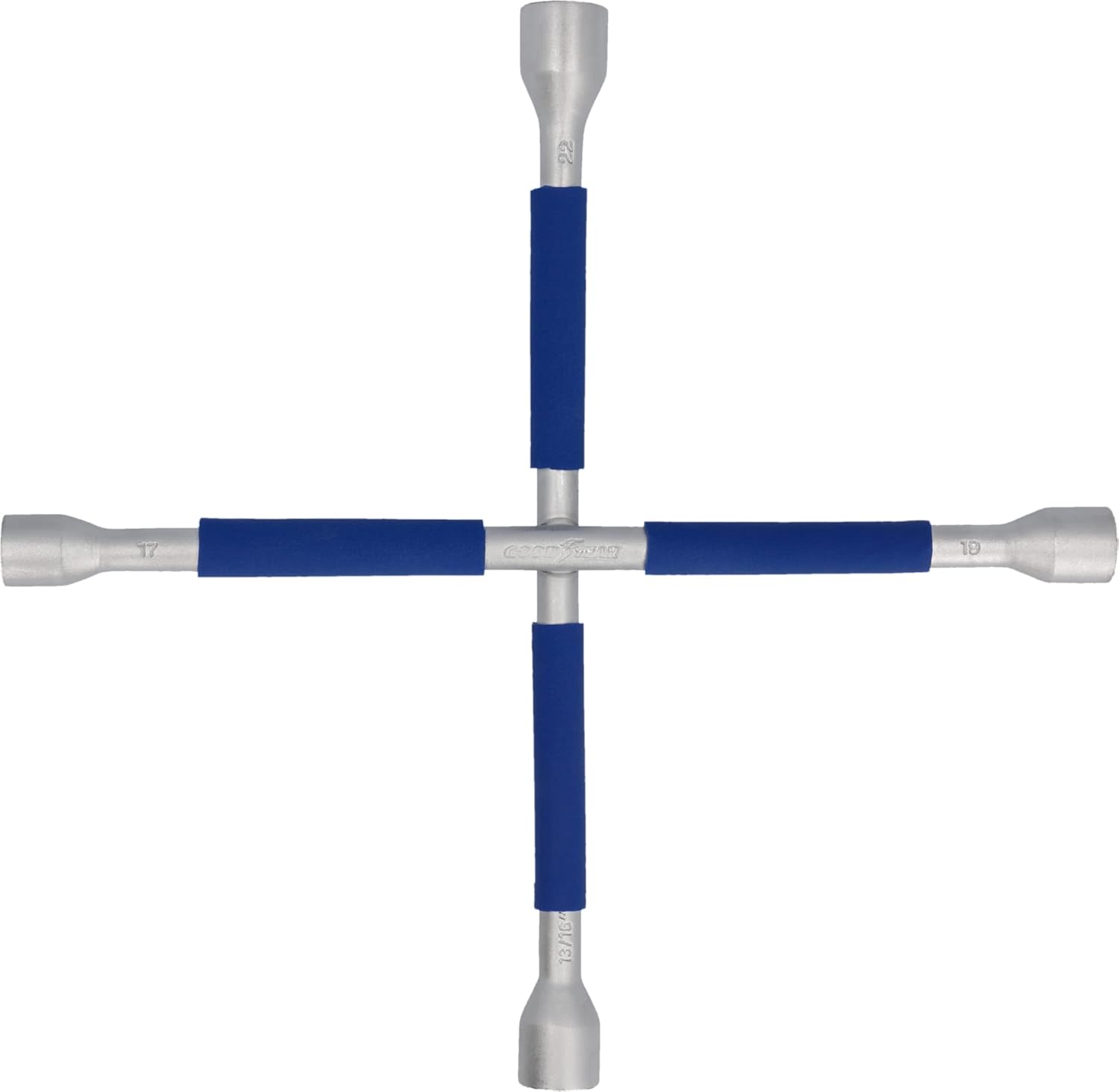 GOODYEAR 75520 Premium Kreuzschlüssel, mit rutschfester Beschichtung, Radkreuz, Radschlüssel für fast alle gängigen Autos