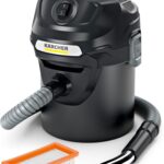 Kärcher Aschesauger AD 2 , Nennleistungsaufnahme: 1000 W, Metallbehälter: 14 l, Saugschlauch: 1,2 m, integrierte Filterabreinigung, Flachfaltenfilter, Metall-Grobschmutzfilter