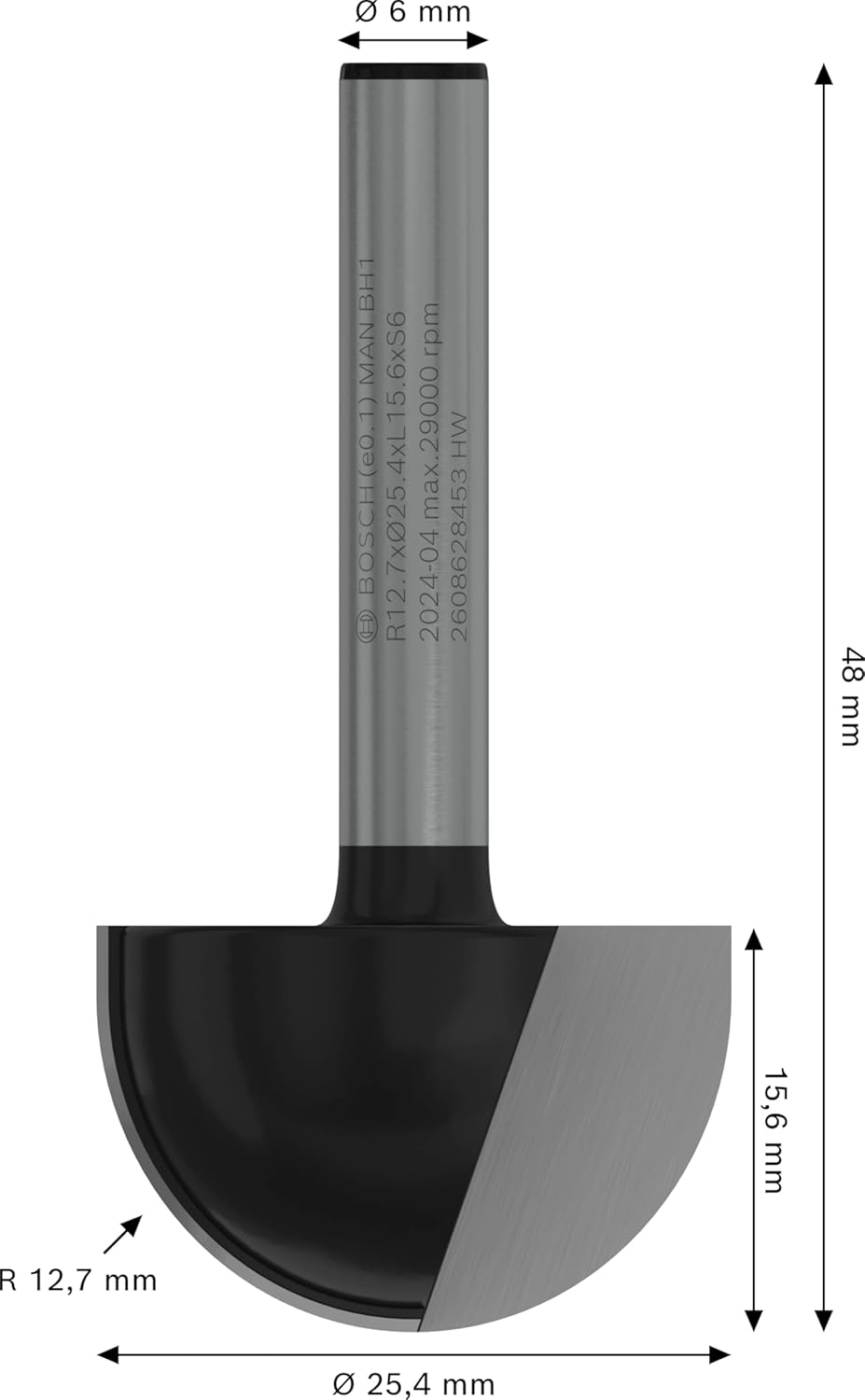 Bosch 1x PRO Hohlkehlfräser (für Weichholz, Hartholz, Ø 25,4 mm, Professional Zubehör Handfräse, Kantenfräse) – Bild 4