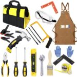 Kinder Werkzeug Set, Kinder Bauwerkzeug Spielzeug Set mit Echten Handwerkzeugen, 20 Stück Anfänger Holzbearbeitungswerkzeuge-Kit, werkzeugtasche&Hammer&handsäge, Geschenk für Jungen Mädchen