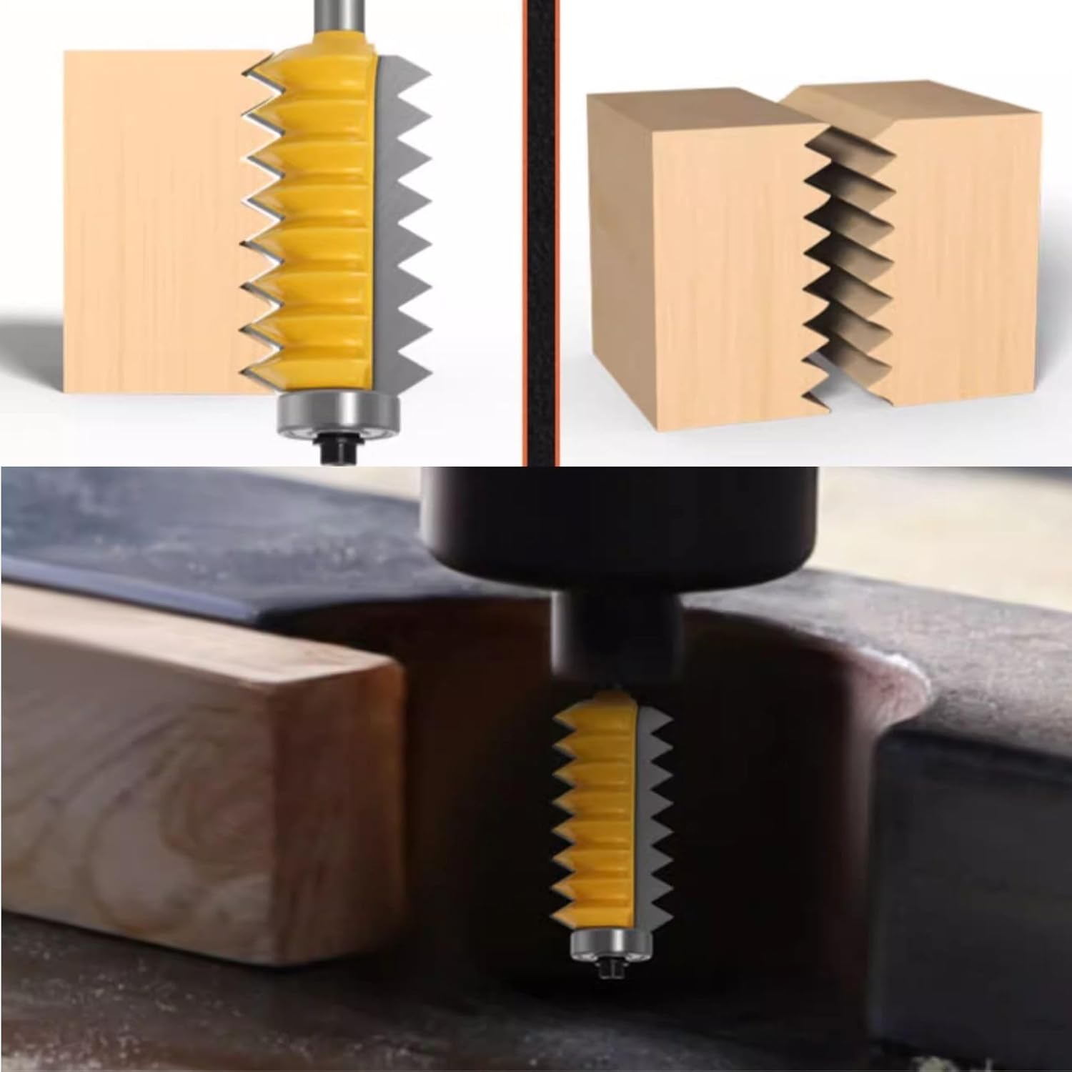 8 Schaft Fräser, Verleimfräser Zinkenfräser Schnurwellen Holzfräser Hartmetall Nutfräser Fräser Mehrzahn Holzbearbeitungswerkzeug(8 x 24) – Bild 3