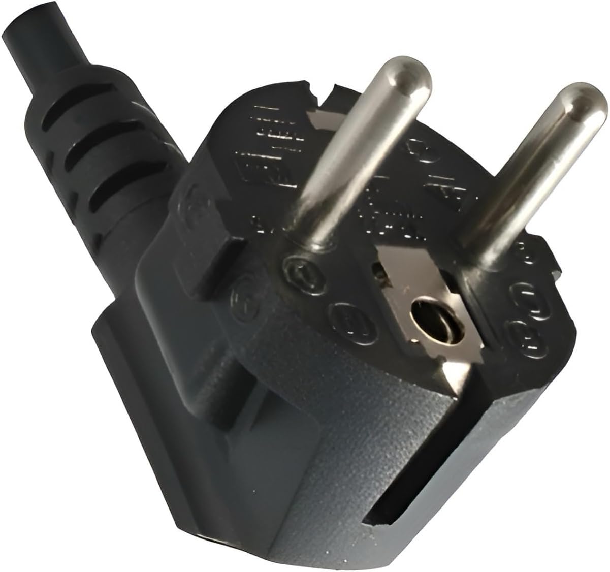 DINIC Stromkabel, Netzkabel CEE 7/7 auf C13 90 Grad abgewinkelt, 3-polig, VDE (1,80m, rechts gewinkelt, schwarz) – Bild 3