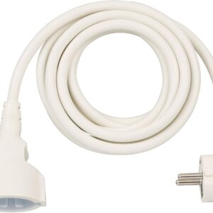 Brennenstuhl Qualitäts-Kunststoff-Verlängerungskabel mit Flachstecker (Verlängerungskabel flach für innen mit 3m Kabel) weiß