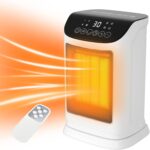 Primevolve Heizlüfter Energiesparender-1800W PTC Keramik Heizlüfter mit Oszillation,12 Stunden-Timer, Fernbedienung, 4 Heizmodi,Thermostat - Leises Energiesparender Heizlüfter