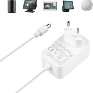 30W Netzteil Ladegerät Ersatz für Echo Show 8 Power Adapter Kompatibel mit Alexa Echo Show 15 10 21 Echo (3./4. Gen) (2. Gen) Echo Plus (2. Gen) 1.5M Netzkabel 18V 1.67A Weiß