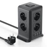 Mehrfachsteckdose mit USB-C, 8 Fach Steckdosenleiste mit Schalter, steckerleiste mit 4 USB, Mehrfachstecker 2M Verlängerungskabel, steckdosenwürfel mit Überspannungsschutz für Zuhause, Büro,Küche