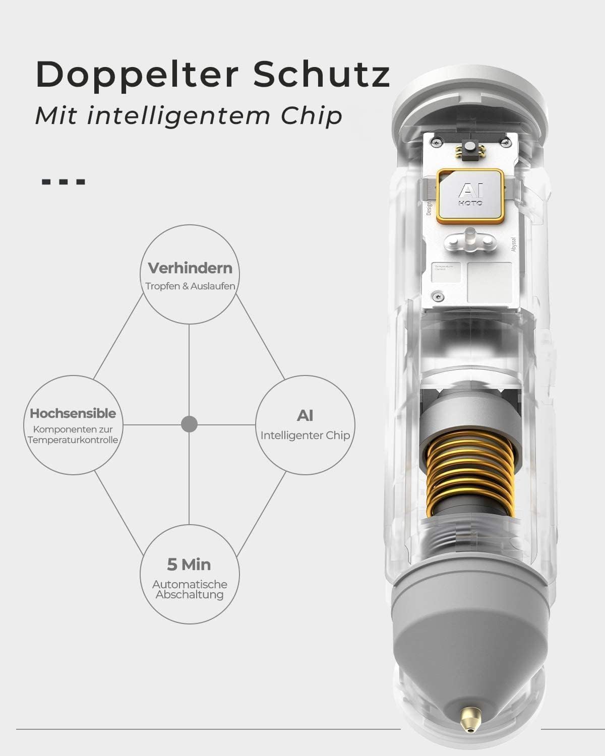 HOTO Heißklebepistole Akku Heissklebepistole, 30s Schnell Aufheizen Klebepistole, Typ-C Hot Glue Gun mit 10 Klebesticks, Heißklebepistole Kabellos für DIY, Haus & Büro Reparatur – Bild 5
