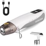 WORKPRO 7,2 V Mini Heißluftpistole Heißluftfön kabellos, Drei Temperatur Kühl/150℃/360℃, Schnelle Heizung, Tragbarer Heißluftgebläse mit Reflektordüse, 2000 mAh Li-Ionen-Akku, Für Handwerk, DIY, Weiß