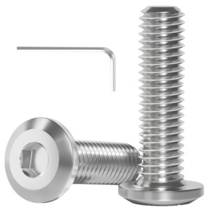 Dayalo 100 Stück M3x10 Schrauben, Flachkopfschrauben, M3 Schraubens Edelstahl A2 V2A, Innensechskant, Vollgewinde, mit Innensechskantschlussel