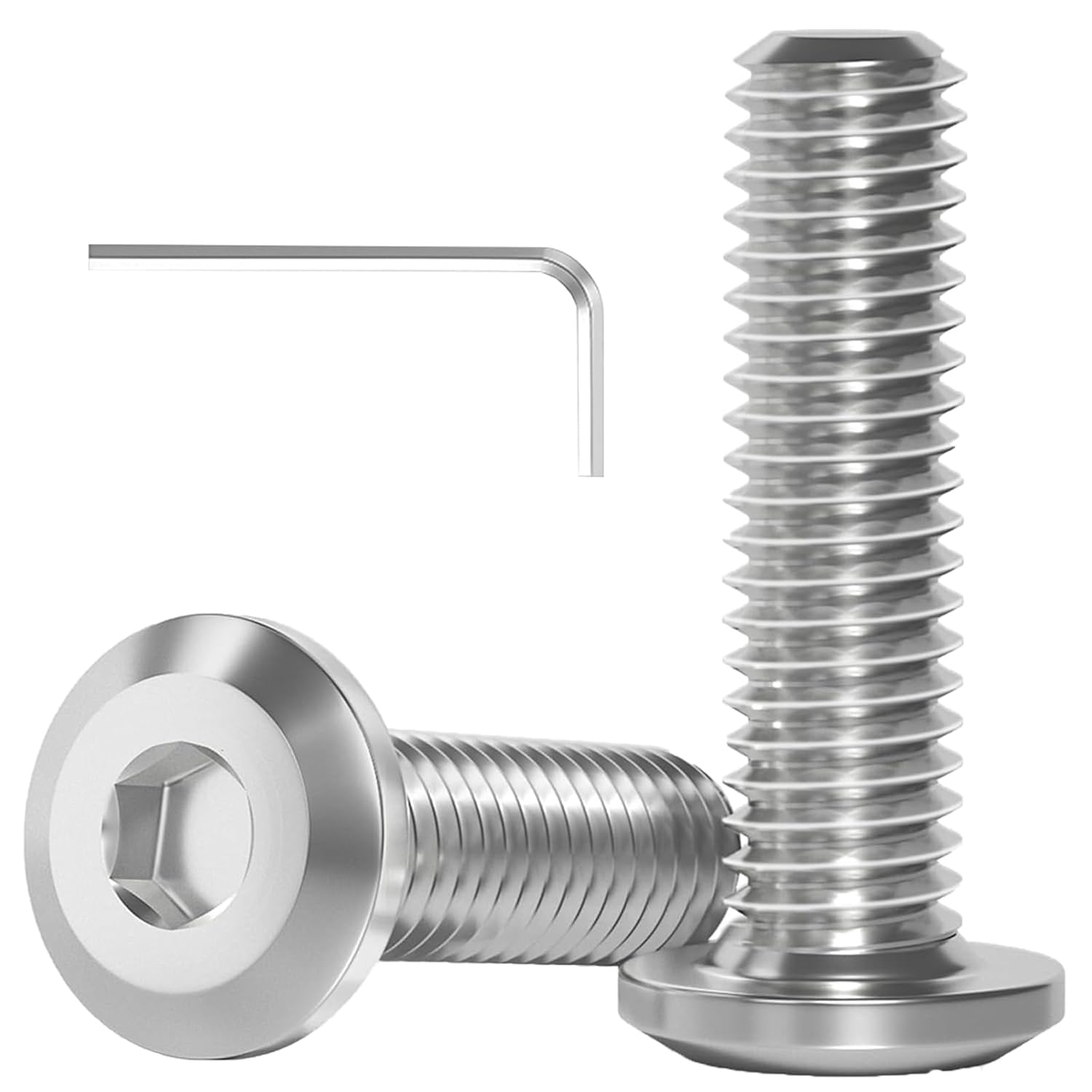 Dayalo 100 Stück M3x6 Schrauben, Flachkopfschrauben, M3 Schraubens Edelstahl A2 V2A, Innensechskant, Vollgewinde, mit Innensechskantschlussel