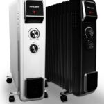 Ölradiator 2500 Watt mit 3 Heizstufen | Thermostat | 11 Rippen elektro Heizkörper | Öl Radiator energiesparend | Überhitzungsschutz | elektrische Heizung | ECO Mode | 1000 1500 (schwarz)