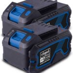Original Scheppach 20V Akku Doppelpack Set 2x 4Ah Akku Ersatzakku | 20V-IXES-Serie | Ladezeit 60–120 Min je nach Ladegerät | 3stufige Ladeanzeige | Staub-& korrosionsgeschützt | Einzelzellenmanagement