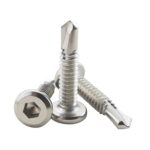 60 Stück Flachkopf Innensechskantschrauben Bohrschrauben,410 Edelstahl 5.5 X 25mm Selbstschneidende Schraube(16mm bis 38mm verfügbar,Silber)