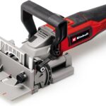 Einhell Flachdübelfräse TE-BJ 900 (900 W, 20 mm Frästiefe, stufenlose Winkel-/Höheneinstellung, 6-stufige Tiefenverstellung, Staubfangsack, inkl. 100 mm Fräsblatt)