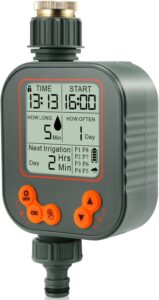 Bewässerungscomputer, Wasserzeitschaltuhr Regenverzögerung, Timer Bewässerungssystem mit LCD-Display, Garten Automatische Bewässerungs Kindersicherung, 8 Auto Bewässerungsmodi- und Manueller Modus