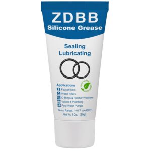 ZDBB Silikonfett für O-Ringe Gummidichtung Kunststoff klar wasserdicht Lebensmittelqualität Klempner Fett Schmiermittel für Ventil Dichtmittel Wasserhahn O-Ringe, 1 oz 1-Pack