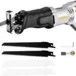 Säbelsäge 710W: DEKOPRO Elektrischer Fuchsschwanz mit 4 Klingen,Variabler Geschwindigkeit bis 2800 SPM,20mm Hubhöhe,Werkzeugfreier Klingenwechsel,zum Schneiden von Holz und Metall