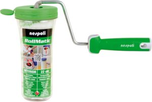 Nespoli Farbwalze, 22 cm, Rollmatic System, ideal für Wände und Decken, mit Schutzhülle, Rollenwechsel ohne Flecken