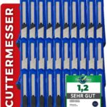 Ludwig Lacke® Cuttermesser Set [100 Stück 18 mm] – Teppichmesser [stabile Klinge 0,5 mm] – Cutter [ergonomisch rutschfest] mit Klingenvorschub Abbrechklinge Profi Messer