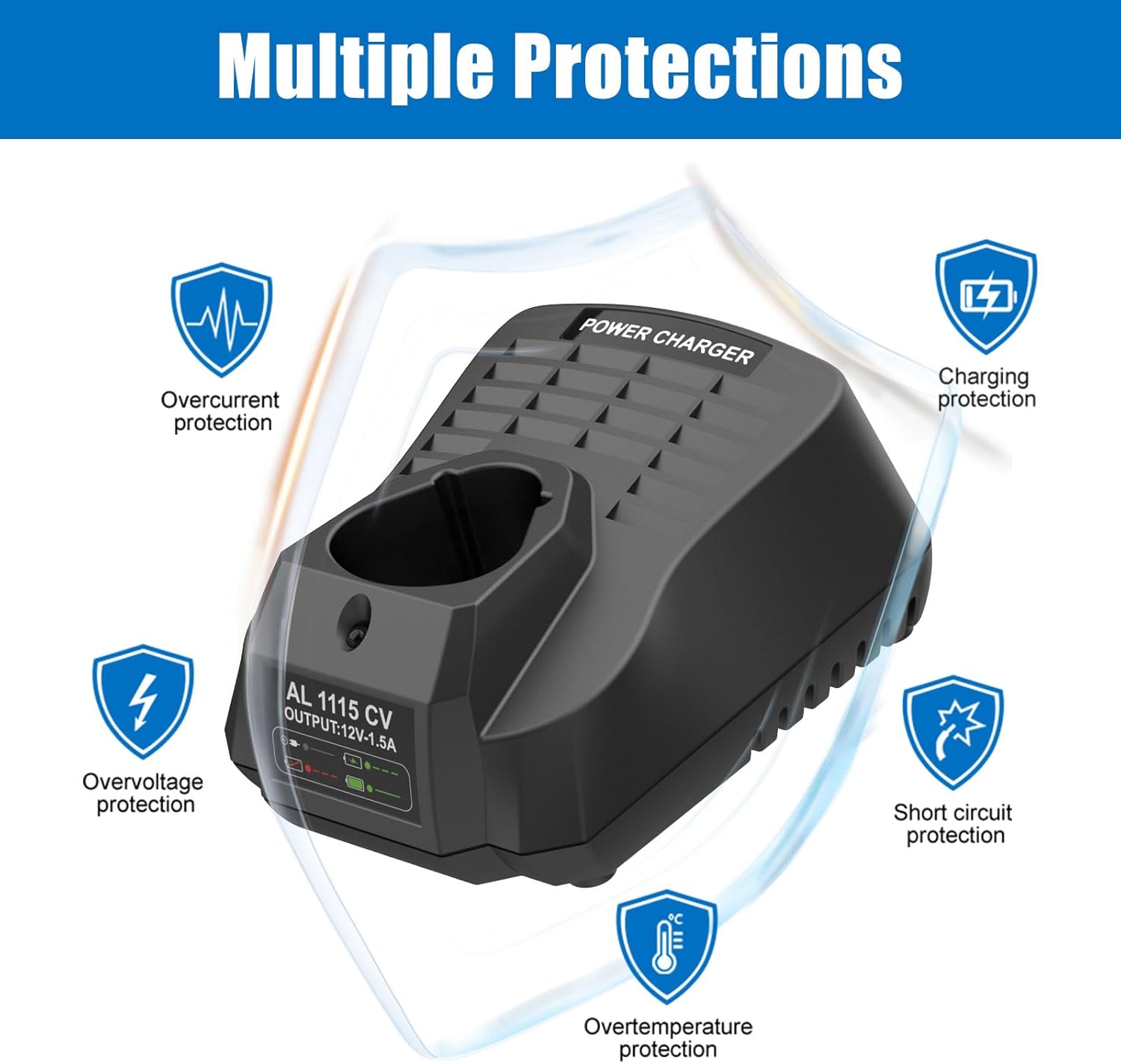 Ersatzladegerät für Bosch Ladegerät 12V AL1115CV Kompatibel mit Bosch 10.8V-12V BAT411 BAT412 BAT413 BAT414 – Bild 5