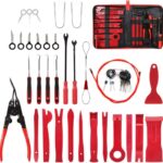 Auto Demontage Werkzeug,43tlg Auto Verkleidung Werkzeug,Enth Kunststoff Auto Hebelwerkzeug+Kfz Zierleistenkeile,für die Entfernung von Auto-Audio,Türverkleidungen (Geeignet für Alle Automodelle)