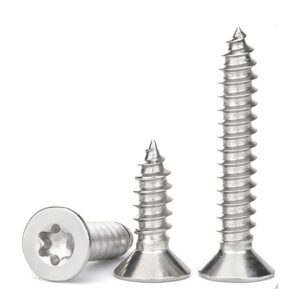 50 Stück Holzschrauben Torx Senkkopfschrauben Holz M4x12mm, Edelstahlschrauben A2 V2A, Vollgewinde Selbstschneidende Schrauben