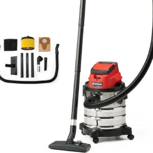 Einhell Akku-Nass-Trockensauger TC-VC 18/20 Li S-Solo Power X-Change (18 V, 20 L Edelstahlbehälter, Rollen, Zubehörhalterung, inkl. div. Filter und Düsen, ohne Akku)