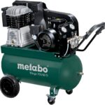 Metabo Mega 700-90 D Kompressor (11 bar, 4 kW, Liefermenge 450 l/min, 90 l Kesselgröße, gummierte Räder, Lenkrollen, Werkstattzubehör) 601522000