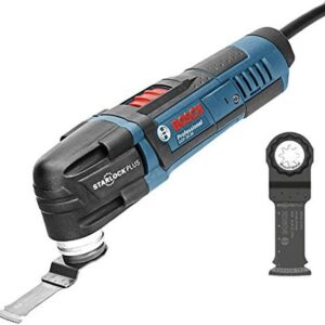 Bosch Professional Multi-Cutter GOP 30-28 (Starlock-Werkzeugaufnahme, 300 Watt, inkl. 1x StarlockPlus BIM Tauchsägeblatt, im Karton), Schwarz, Blau