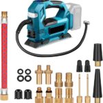 Akku-Kompressor Kompatibel für Makita 18V Akku, fahrradpumpe, LED,Unterspannungsschutz,Überlastungsschutz, Tragbare Luftpumpe für Auto, Motorrad, Fahrrad, Bälle (ohne Akku)