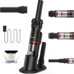 Akitas Pro H2 Handstaubsauger, Handstaubsauger Akku - 0,5 kg Ultra-Leichter Staubsauger: Bis zu 26 Min. Laufzeit, HEPA- & Stahlfilter, 2-in-1 für Auto, Sofa & Zuhause