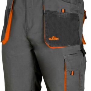 ART.MAS Arbeitshose Latzhose Classic – Robuste Arbeitslatzhose aus Polyester/Baumwolle (270 g/m²), 10 Taschen, Kniepolstertaschen, Graphit Orange