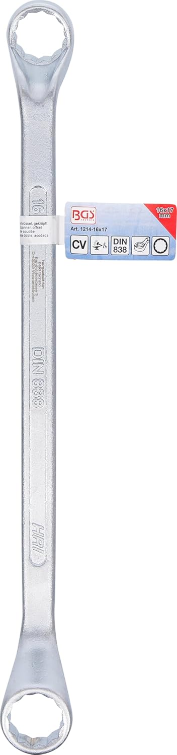 BGS 1214-16x17 | Doppel-Ringschlüssel, gekröpft | SW 16 x 17 mm – Bild 4