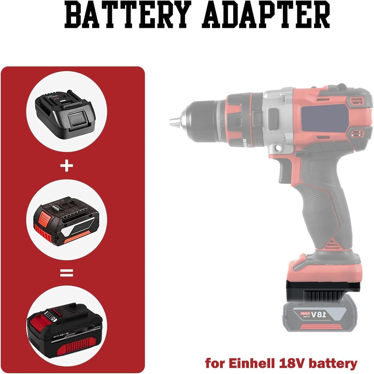 BS18EIN Akku-Adapter für Bosch GBA auf Einhell 18V Elektrowerkzeuge, TEPULAS Akku-Adapter für Bosch Blaue Werkzeugbatterie BAT609 BAT612 BAT618 für Einhell 18V Werkzeug – Bild 2