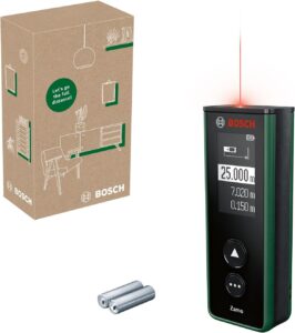 Bosch Laser-Entfernungsmesser Zamo der 4. Generation (einfaches und präzises Messen bis 25 m, Akkus über USB-C® aufladbar, mit Adapterschnittstelle, im E-Commerce Karton)
