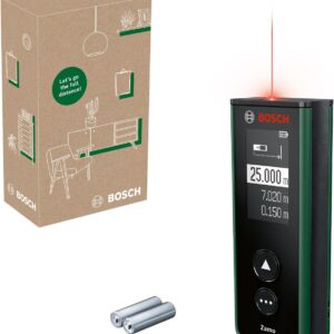 Bosch Laser-Entfernungsmesser Zamo der 4. Generation (einfaches und präzises Messen bis 25 m, Akkus über USB-C® aufladbar, mit Adapterschnittstelle, im E-Commerce Karton)