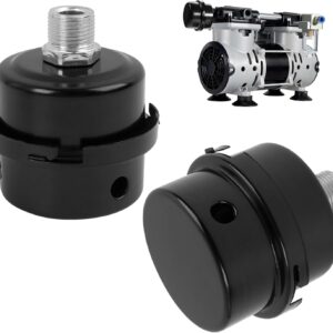 2 Stück Kompressor Schalldämpfer Filter, Luftfilter für Kompressoren, 3/8" 16mm Metall Ansauggewinde, Langlebig und Staubdicht, für Luftkompressor Ersatzteile und Zubehör luftfilter kompressor
