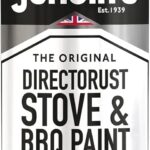 JENOLITE Directorust Grill & Ofen Sprühfarbe - Schwarz Matt I 400ml | Hitzebeständiger Lack I Hochtemperatur Lack bis 650°C I Grill Spray, Ofenlack, Kaminlack, Grillkamin Farbe, Auspufflack & mehr