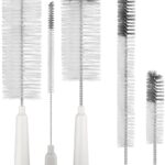 MR.SIGA 5er-Set Flaschenbürsten mit Aufbewahrungshalter, Reinigungsbürsten für Flaschen mit langem, schmalem Hals, Wasserflaschen, Babyflaschen, Trinkbecher, Trinkgläser, Strohhalme