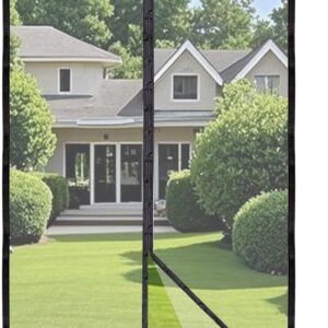 Apalus Prime Fliegengitter Tür, Magnet Insektenschutz Balkontür 90x210cm, Lichtdurchlässig, Reißfest, Wetterfest, Langlebig, Stärkere Magneten als beim Klassik, 3.8cm Klettband Oben, Nicht Kürzbar