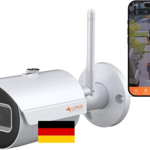 LUPUS – LE202 3MP WLAN IP Kamera für draußen, SD Slot, 100° Winkel, Deutscher Hersteller, iOS + Android App, integrierbar in die LUPUS Smarthome Alarmanlage, inkl. PC/MAC-Software, Version 2021