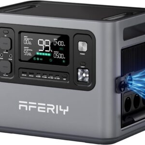AFERIY 2800W Tragbare Powerstation, 2048Wh LiFePO4 In 1,5h Schnellladbar, 13 Ausgänge, Reine Sinuswelle 230V, USV, Erweiterbar Auf 4096Wh, Solar Generator Für Camping/Home-Office 2025 Neue