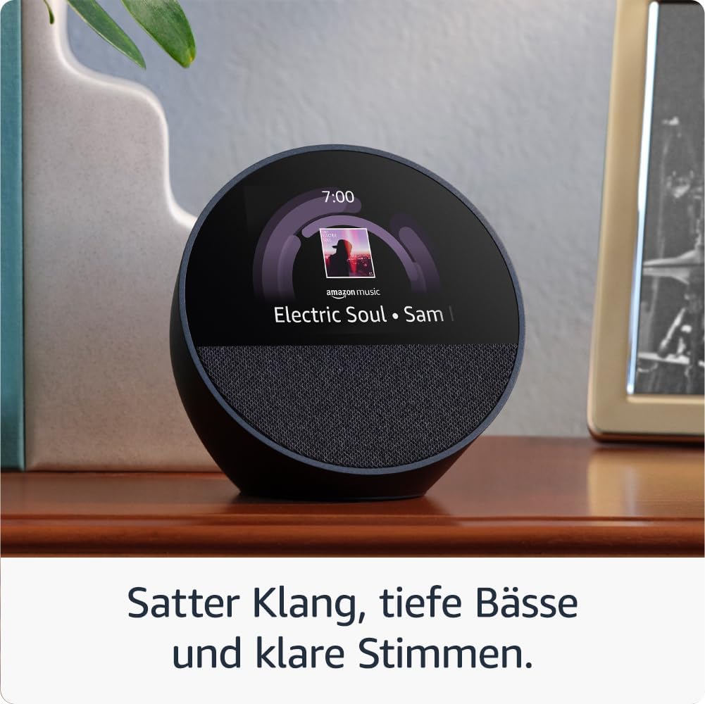 Amazon Echo Spot (neueste generation), smarter Wecker mit sattem Klang und Alexa, Blau – Bild 4