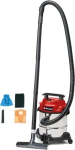 Einhell Nass-Trockensauger TC-VC 1812/1 S (1250 W, 180 mbar, 4 Lenkrollen, 12 L Behälter, inkl. Fugen- & Kombidüse, Schaumstofffilter, Schmutzfangsack & Filterbeutel)