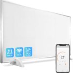 Silvergear® Infrarotheizung Standgerät Smart 450W | Infrarotheizung Energiesparend mit Thermostat | Infrarot Heizung Heizplatte mit Überhitzungsschutz | Infrarotpaneele | 90X50CM | Weiß