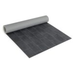 CV Bodenbelag Vinyl Fliesen Optik Dunkelgrau, 300x200 cm, pflegeleichter PVC Vinylboden, Meterware für Küche und Wohnzimmer