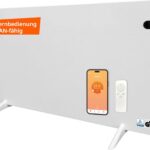 Könighaus 600W Smart 𝗗𝘂𝗮𝗹-𝗜𝗻𝗳𝗿𝗮𝗿𝗼𝘁𝗵𝗲𝗶𝘇𝘂𝗻𝗴 𝐕𝟐 - Standgerät/Wandmontage - WLAN App-Steuerung mit Fernbedienung - Heizkörper inkl. Handtuchhalter, Standfüße & Befestigung Farbe: Weiß