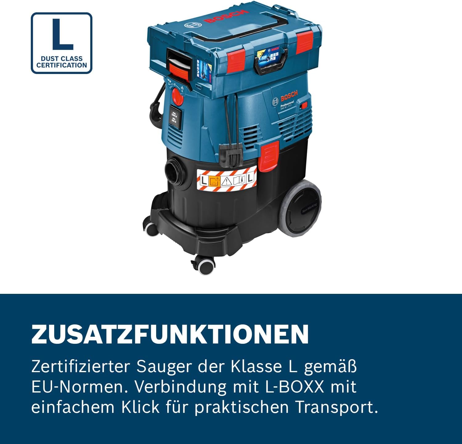Bosch Professional Nass-/Trockensauger GAS 35 L SFC+ (Leistung 1200 Watt, 35 L Behälter, 3 m Schlauch) – Bild 5