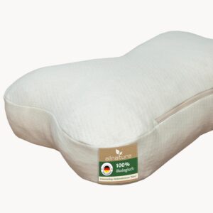 allnatura Schmetterlingskissen-Nackenstützkissen Alata – ergonomisches Butterfly Kissen mit 100% Naturlatex-Flocken – individuell anpassbar & atmungsaktiv – mit waschbarem Bezug – Made in Germany