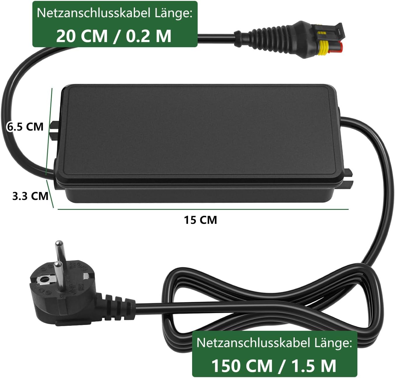 Netzteil Ladegerät kompatibel mit Husqvarna Automower 320, 320 Nera, 410XE Nera, 310E Nera, 420, 28V Roboter-Rasenmäher Akku-Ladegerät, Schwarz wasserfest – Bild 2